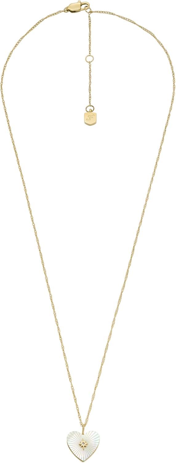 imageFossil Womens GoldTone Stainless Steel Pendant Chain Necklace for WomenMOP Heart