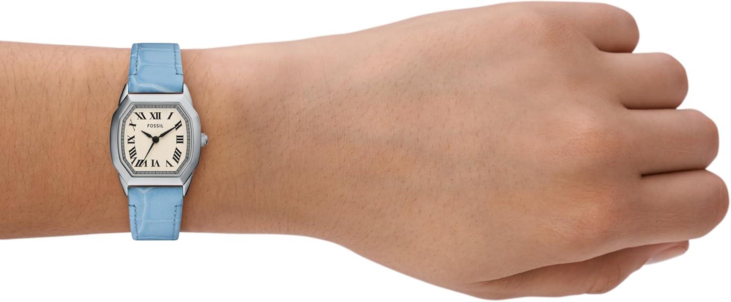 imageFossil Womens Harlow ThreeHand Stainless Steel Bracelet WatchBlue LeatherSilver