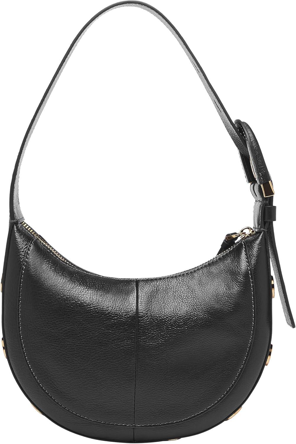 imageFossil Womens Harwell Leather Crescent Shoulder BagBlack