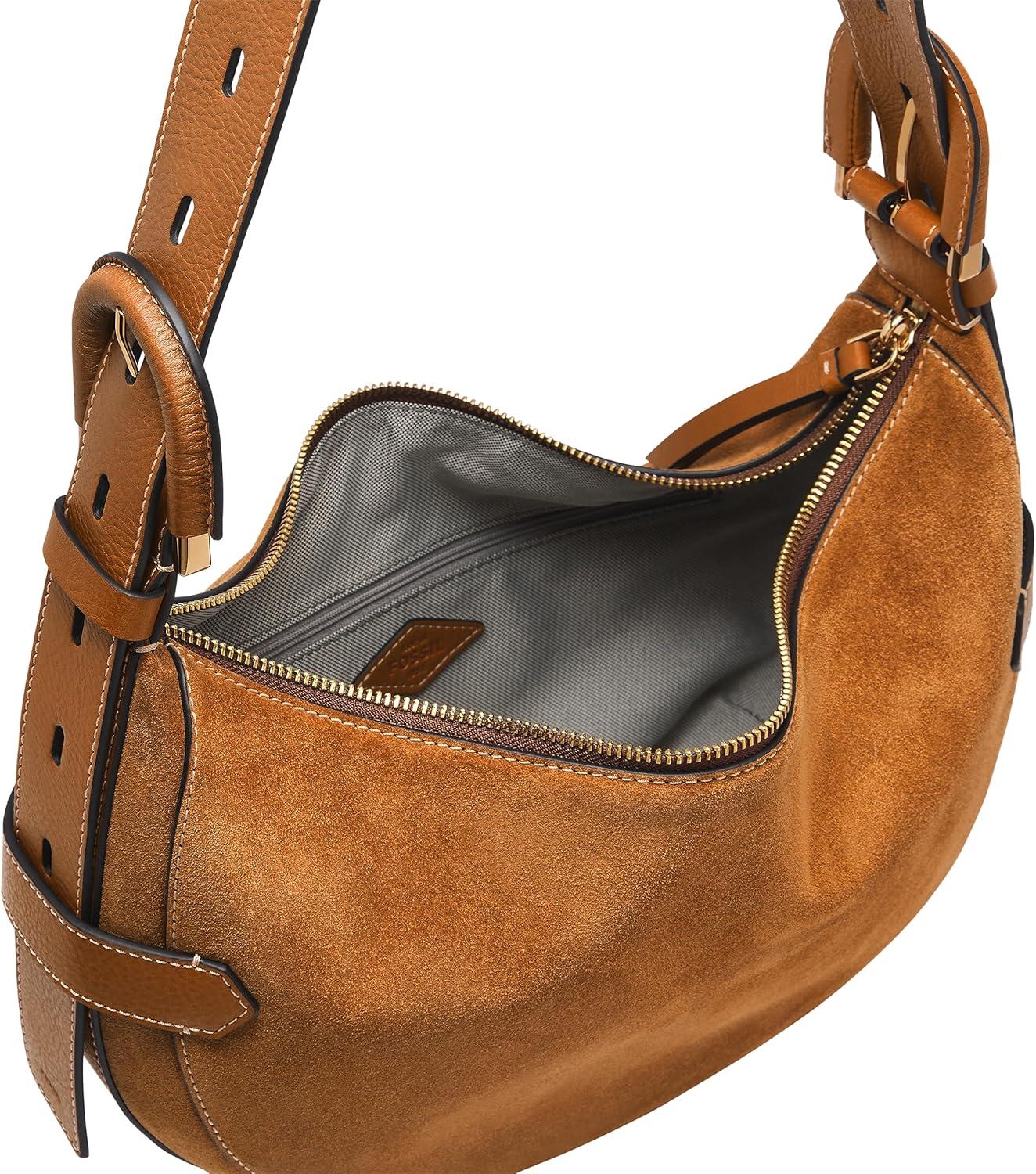 imageFossil Womens Harwell Leather Hobo Purse Handbag for WomenSaddle Suede