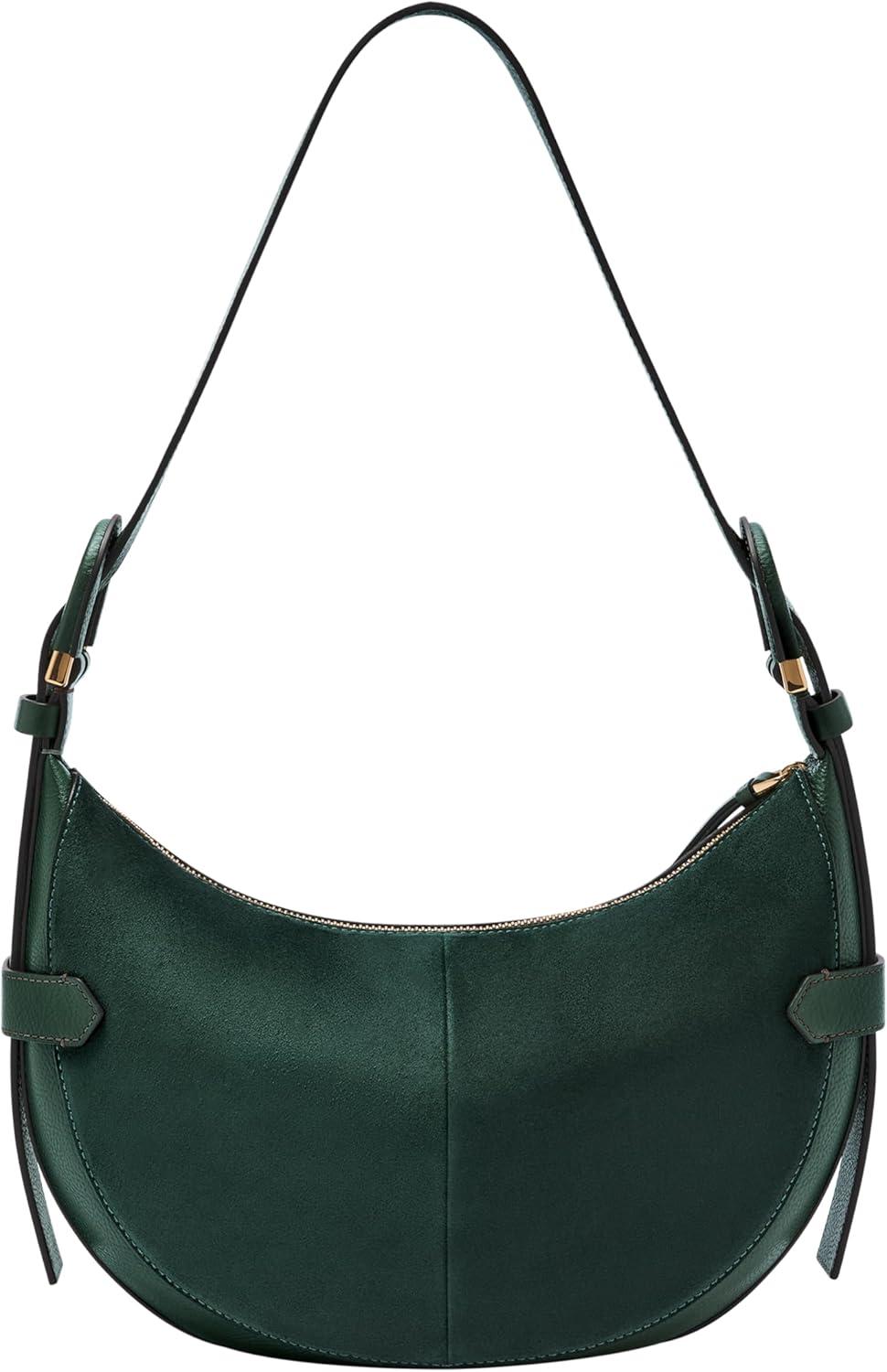 imageFossil Womens Harwell Leather Hobo Purse Handbag for WomenViridian Suede