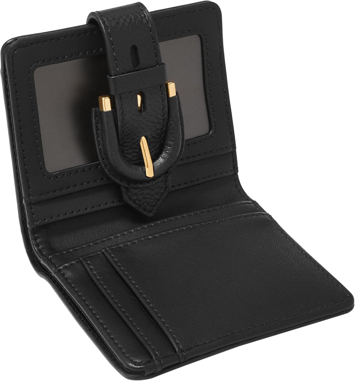 imageFossil Womens Harwell Small Tab Bifold WalletBlackLeopard Haircalf