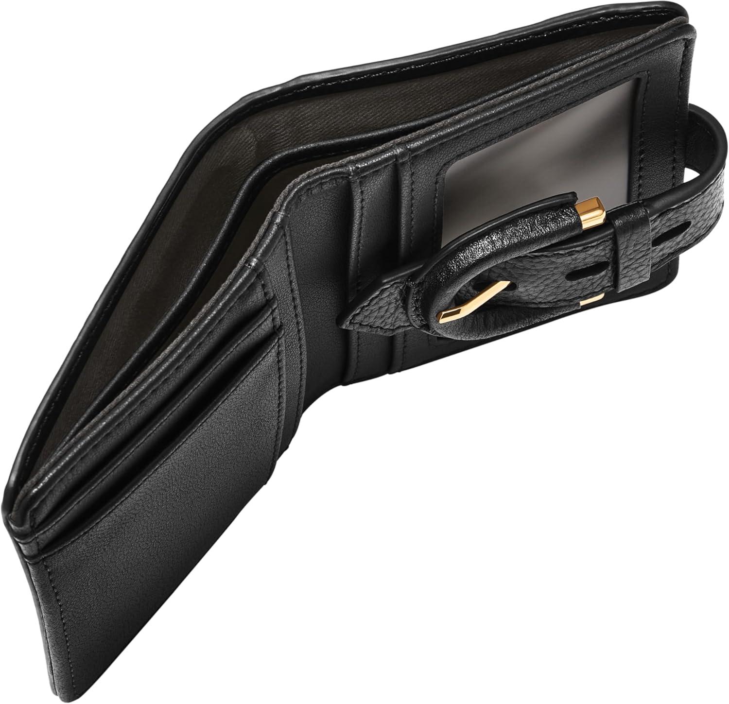 imageFossil Womens Harwell Small Tab Bifold WalletBlackLeopard Haircalf