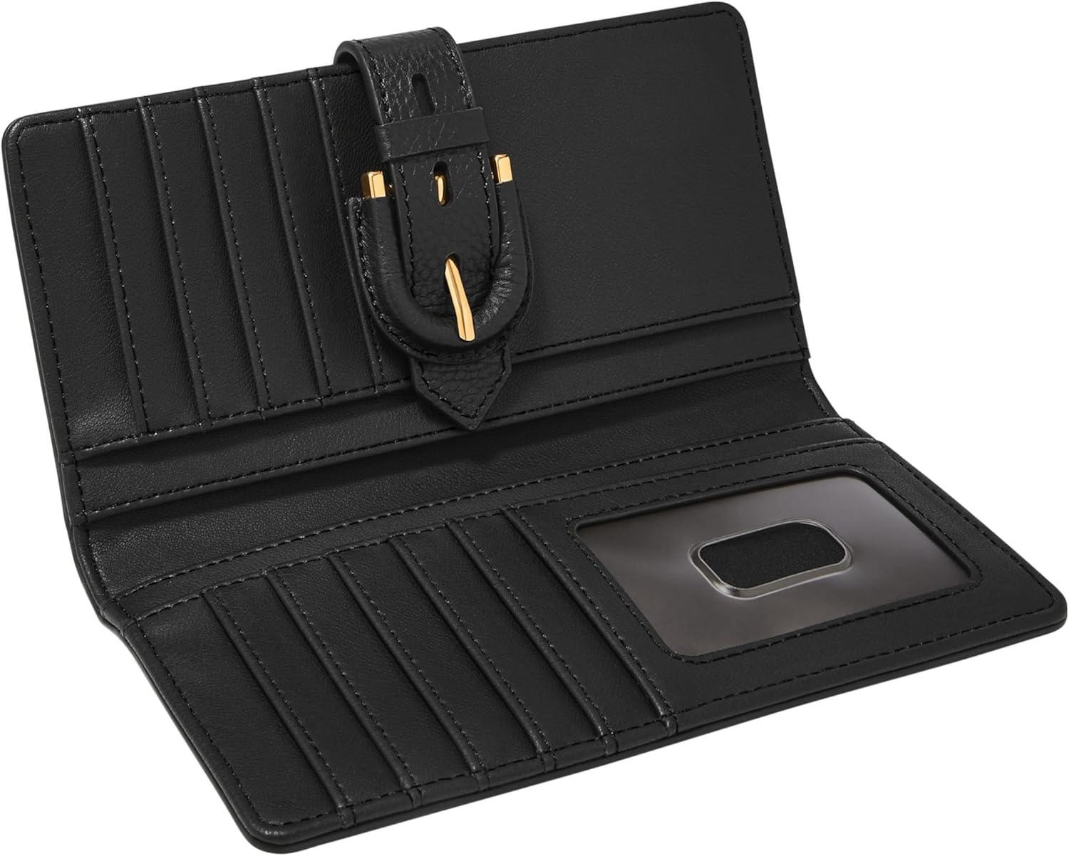 imageFossil Womens Harwell Tab Bifold WalletBlackLeopard Haircalf