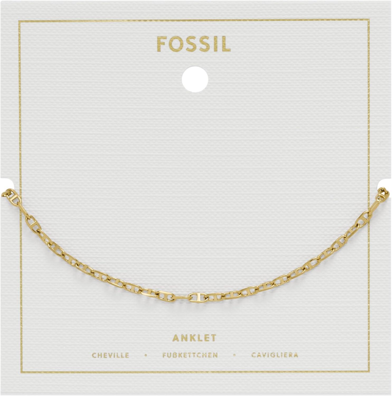imageFossil Womens Heritage DLink Brass Chain AnkletGold