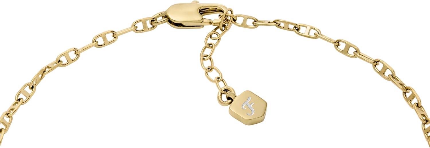 imageFossil Womens Heritage DLink Brass Chain AnkletGold