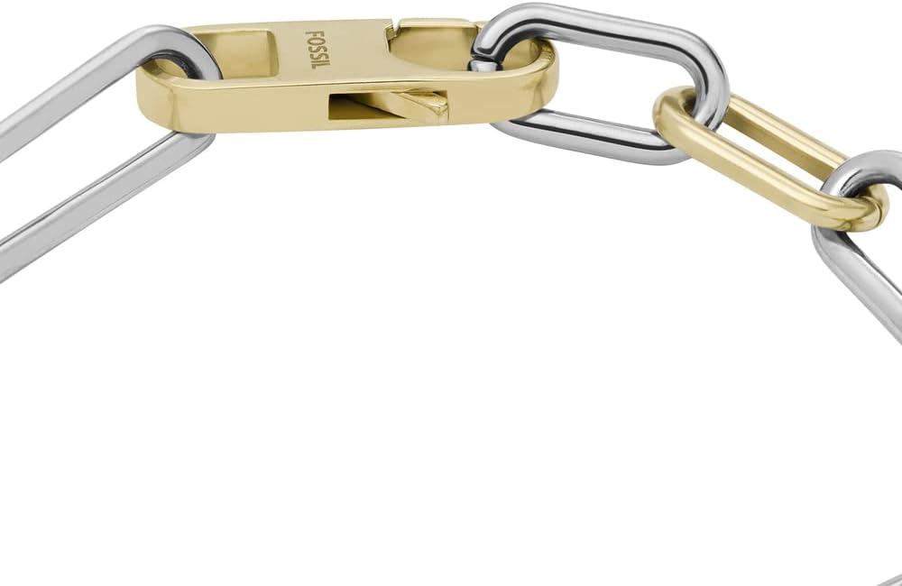 imageFossil Womens Heritage DLink TwoTone Stainless Steel Chain Bracelet