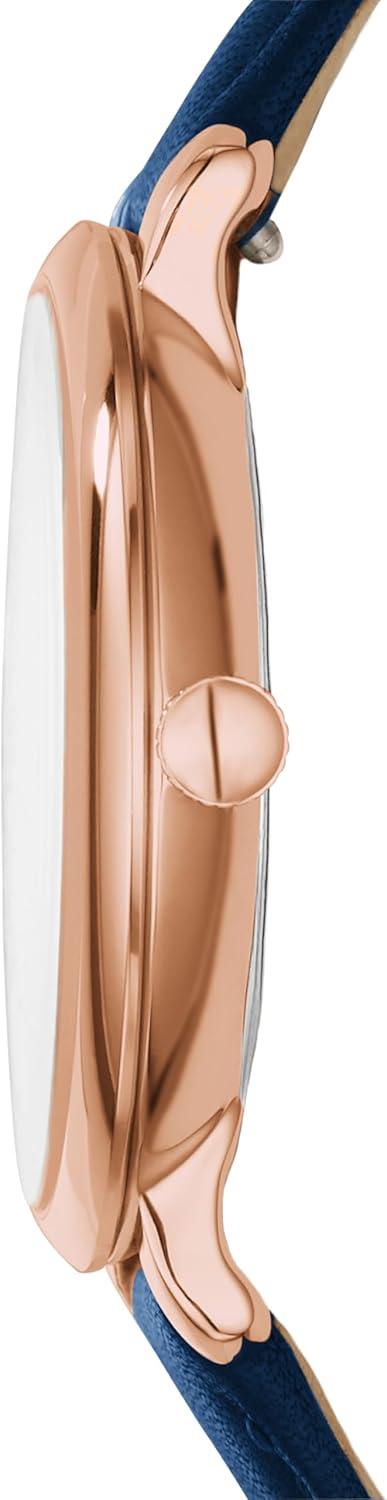 imageFossil Womens Jacqueline Quartz Stainless Steel ThreeHand WatchBlue LeatherRose Gold