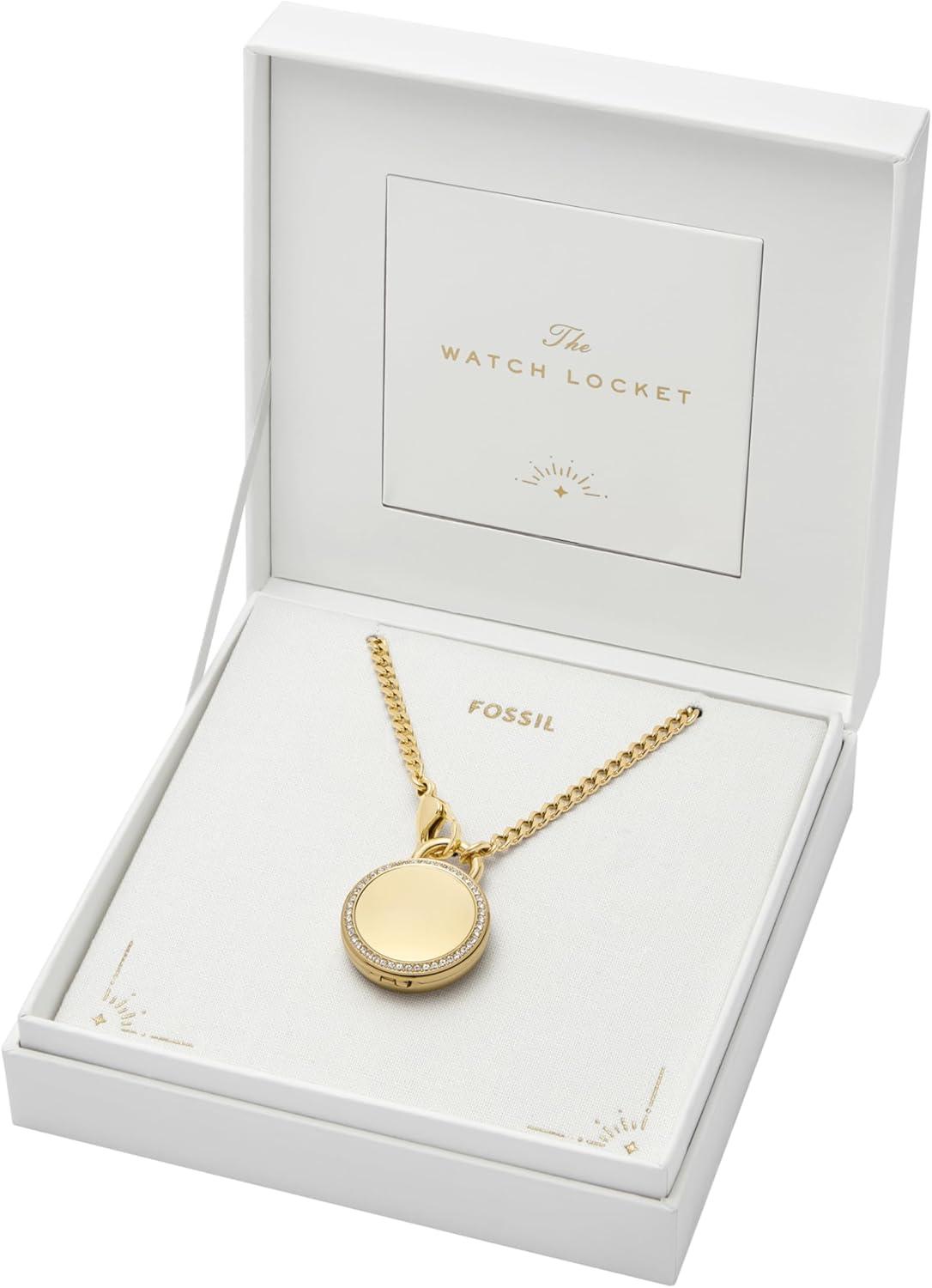 imageFossil Womens Jacqueline Quartz Stainless Steel ThreeHand WatchGold Glitz Locket Watch