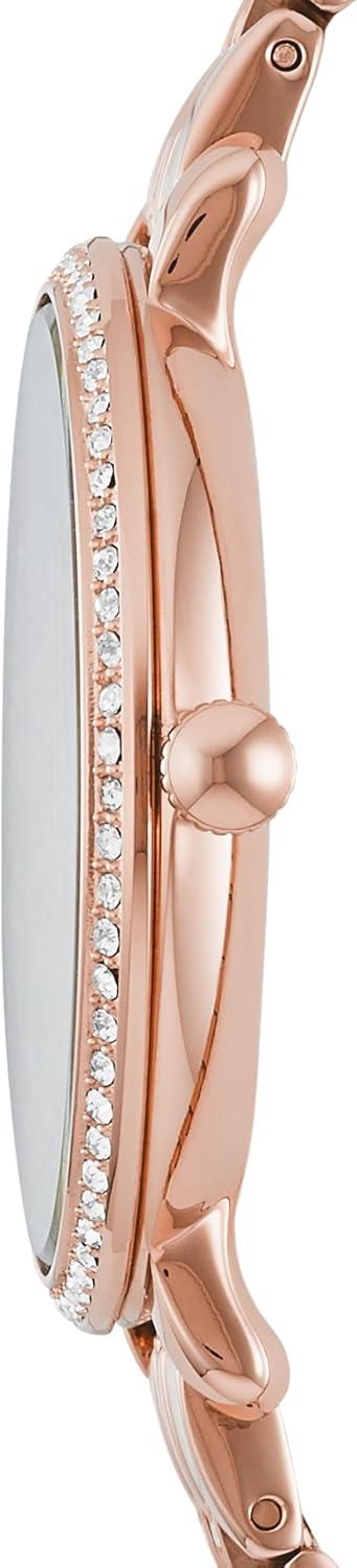 imageFossil Womens Jacqueline Quartz Stainless Steel ThreeHand WatchRose Gold Glitz