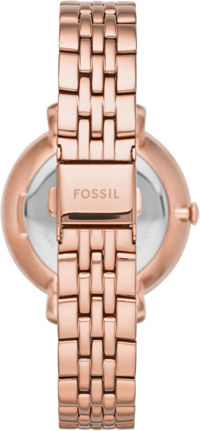 imageFossil Womens Jacqueline Quartz Stainless Steel ThreeHand WatchRose Gold Glitz