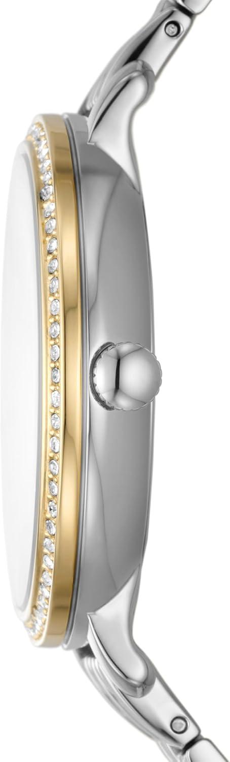 imageFossil Womens Jacqueline Quartz Stainless Steel ThreeHand WatchSilverGold Moonphase