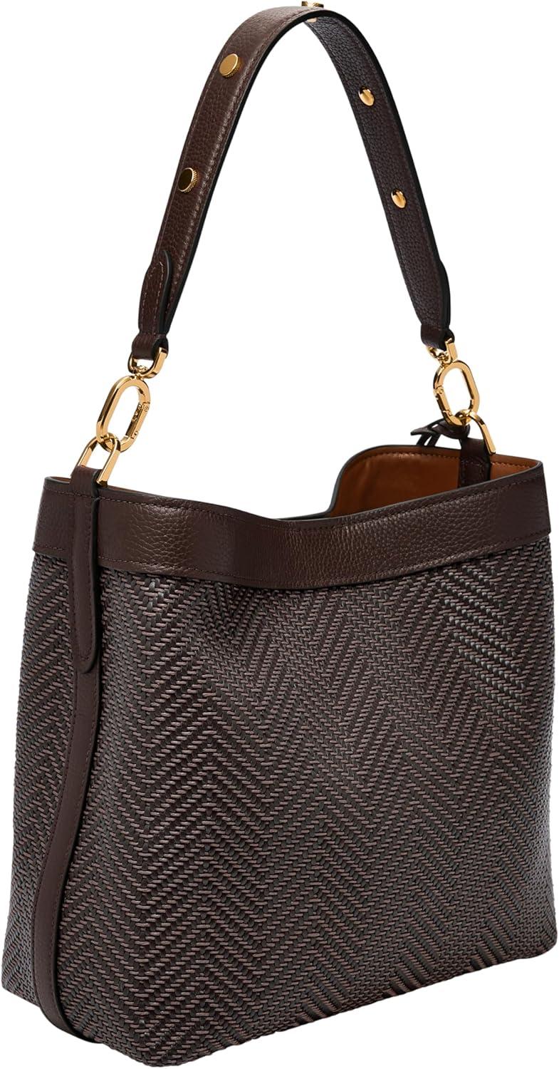 imageFossil Womens Jessie Shoulder BagChocolate Woven