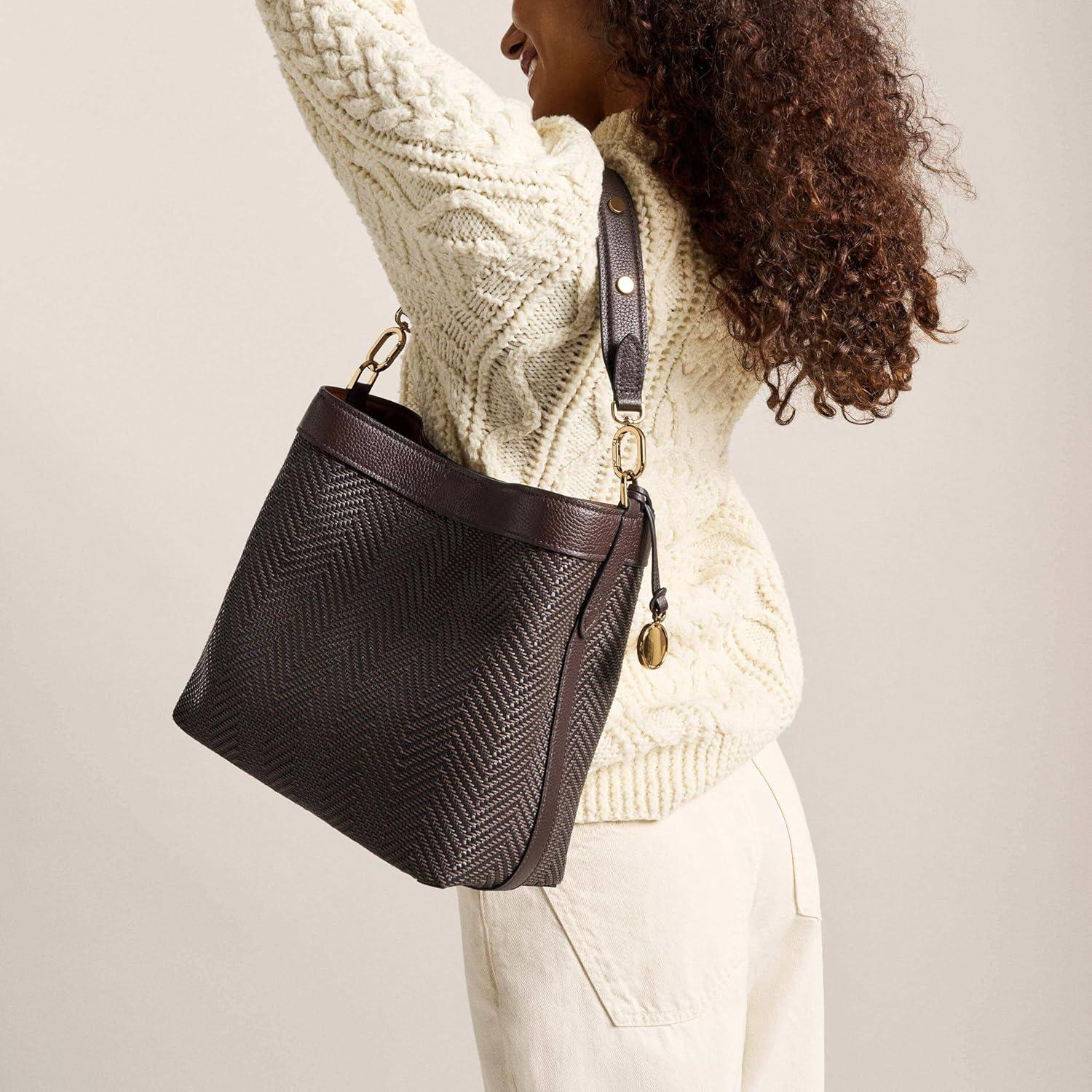 imageFossil Womens Jessie Shoulder BagChocolate Woven