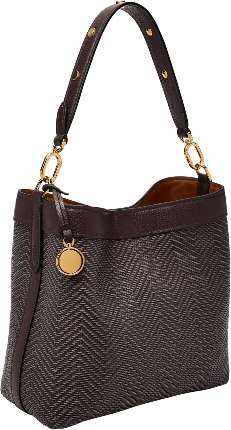 imageFossil Womens Jessie Shoulder BagChocolate Woven