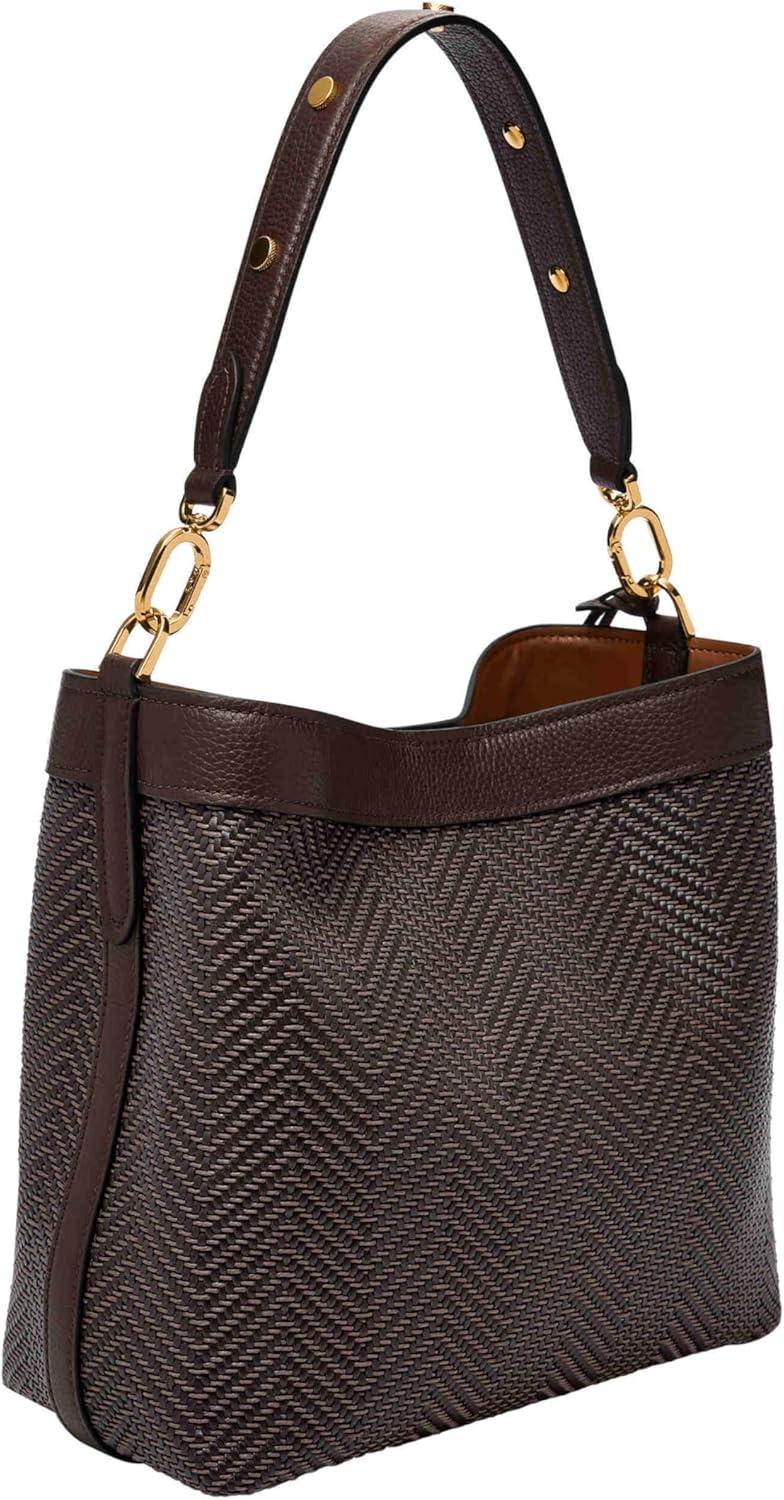 imageFossil Womens Jessie Shoulder BagChocolate Woven