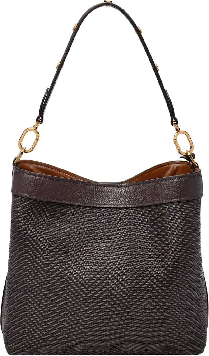 imageFossil Womens Jessie Shoulder BagChocolate Woven