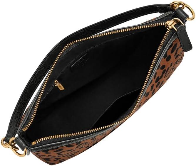 imageFossil Womens Jolie Leather Crossbody Purse Handbag for WomenBlack  Leopard