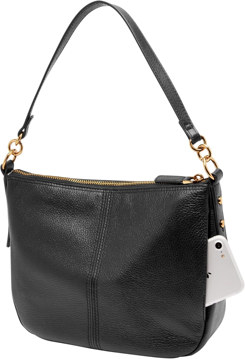 imageFossil Womens Jolie Leather Crossbody Purse Handbag for WomenBlack