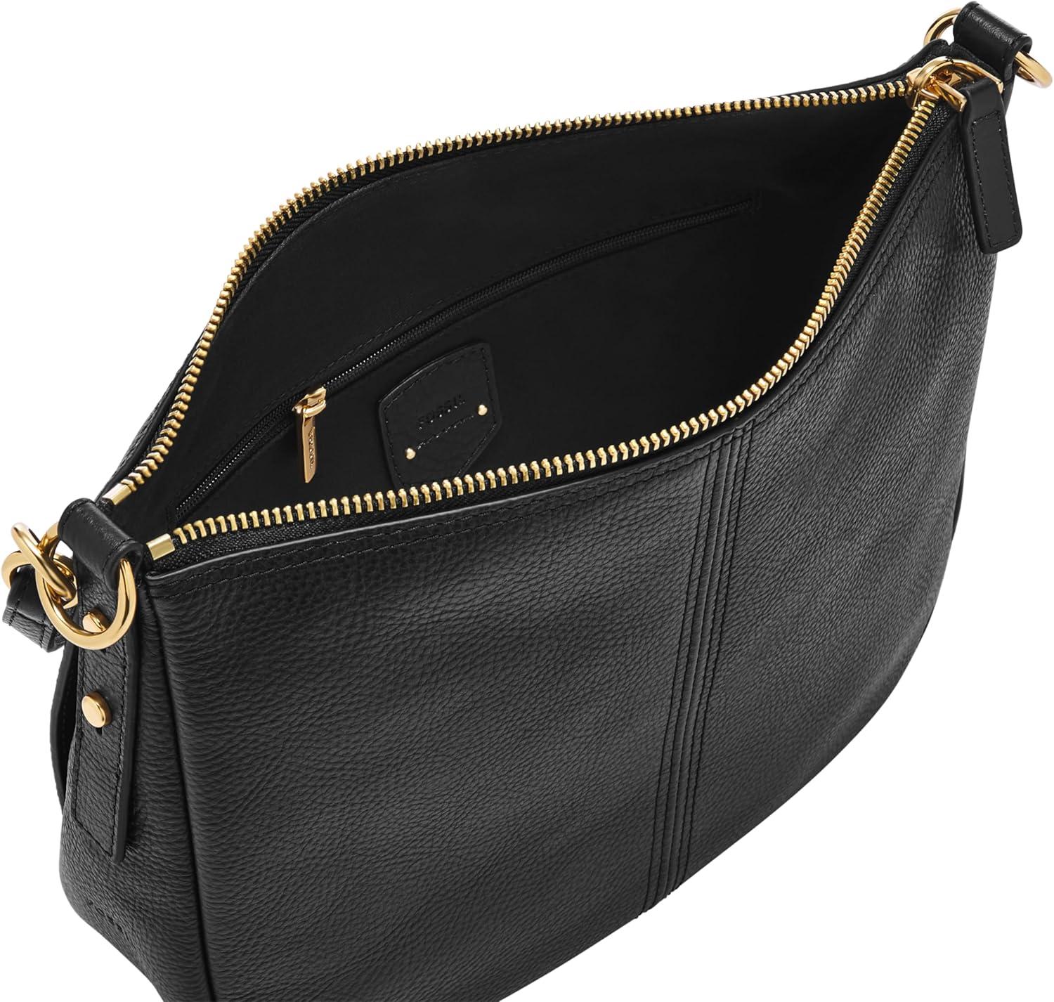 imageFossil Womens Jolie Leather Crossbody Purse Handbag for WomenBlack