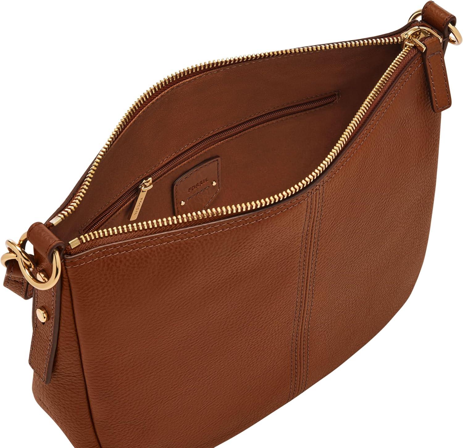 imageFossil Womens Jolie Leather Crossbody Purse Handbag for WomenBrown