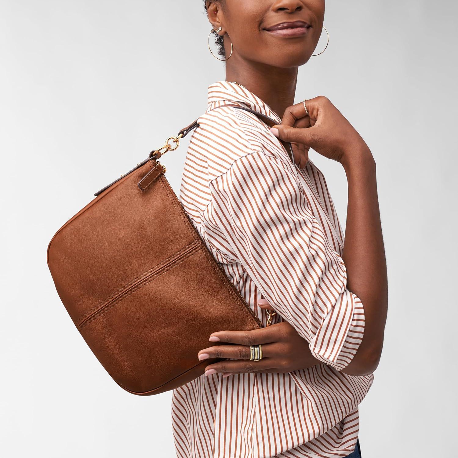 imageFossil Womens Jolie Leather Crossbody Purse Handbag for WomenBrown