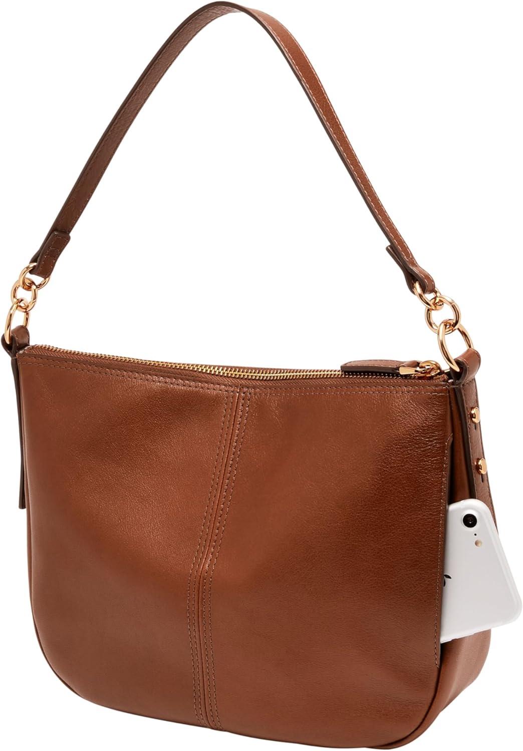 imageFossil Womens Jolie Leather Crossbody Purse Handbag for WomenBrown