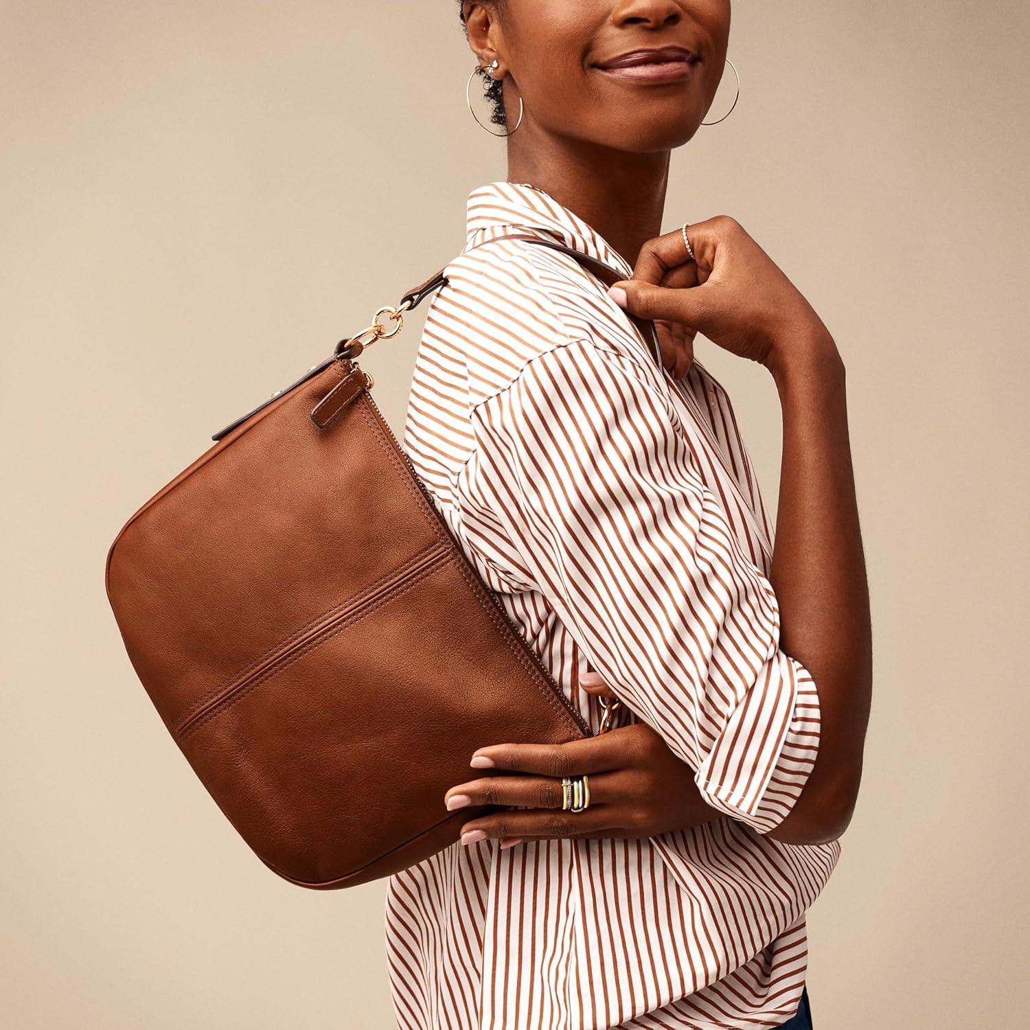 imageFossil Womens Jolie Leather Crossbody Purse Handbag for WomenBrown