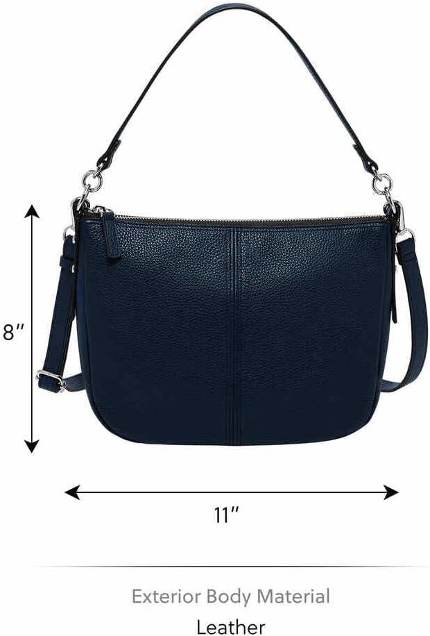 imageFossil Womens Jolie Leather Crossbody Purse Handbag for WomenInsignia Blue
