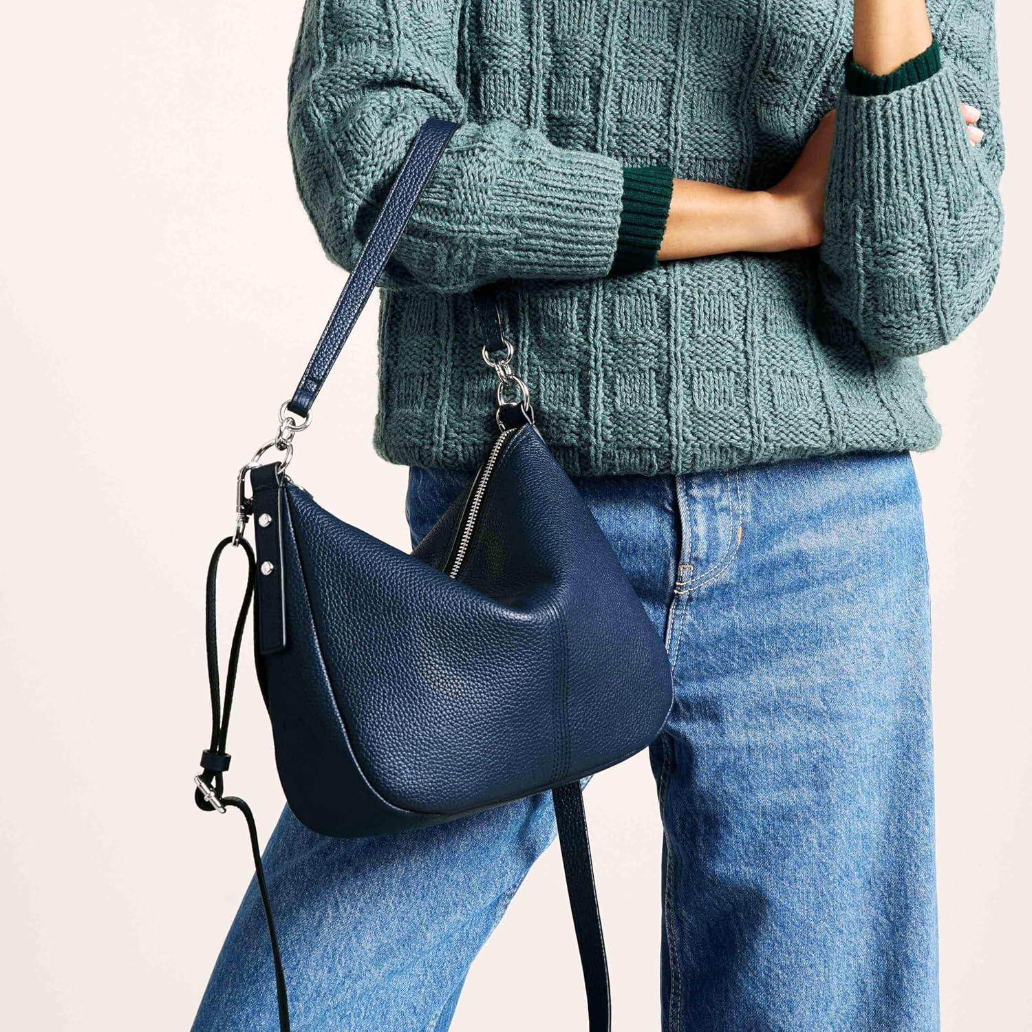 imageFossil Womens Jolie Leather Crossbody Purse Handbag for WomenInsignia Blue