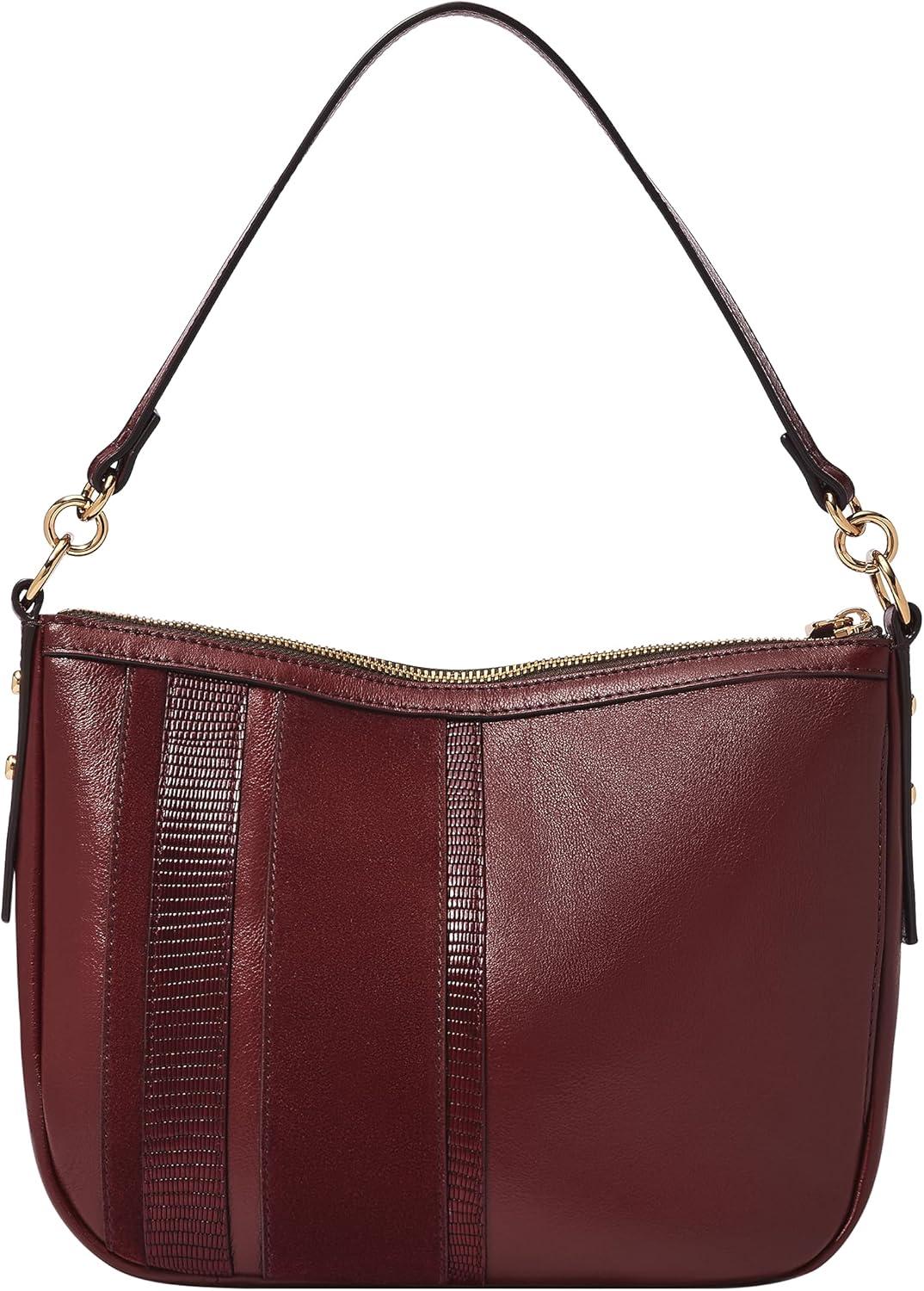 imageFossil Womens Jolie Leather Crossbody Purse Handbag for WomenMahogany Suede Lizard