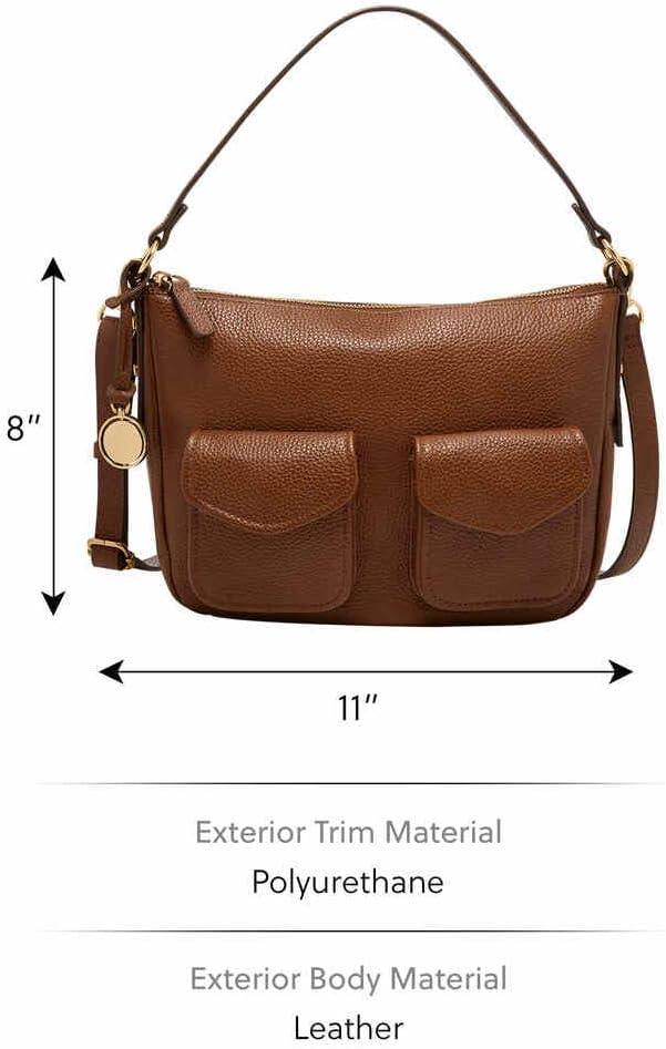 imageFossil Womens Jolie Leather Crossbody Purse Handbag for WomenMedium Brown