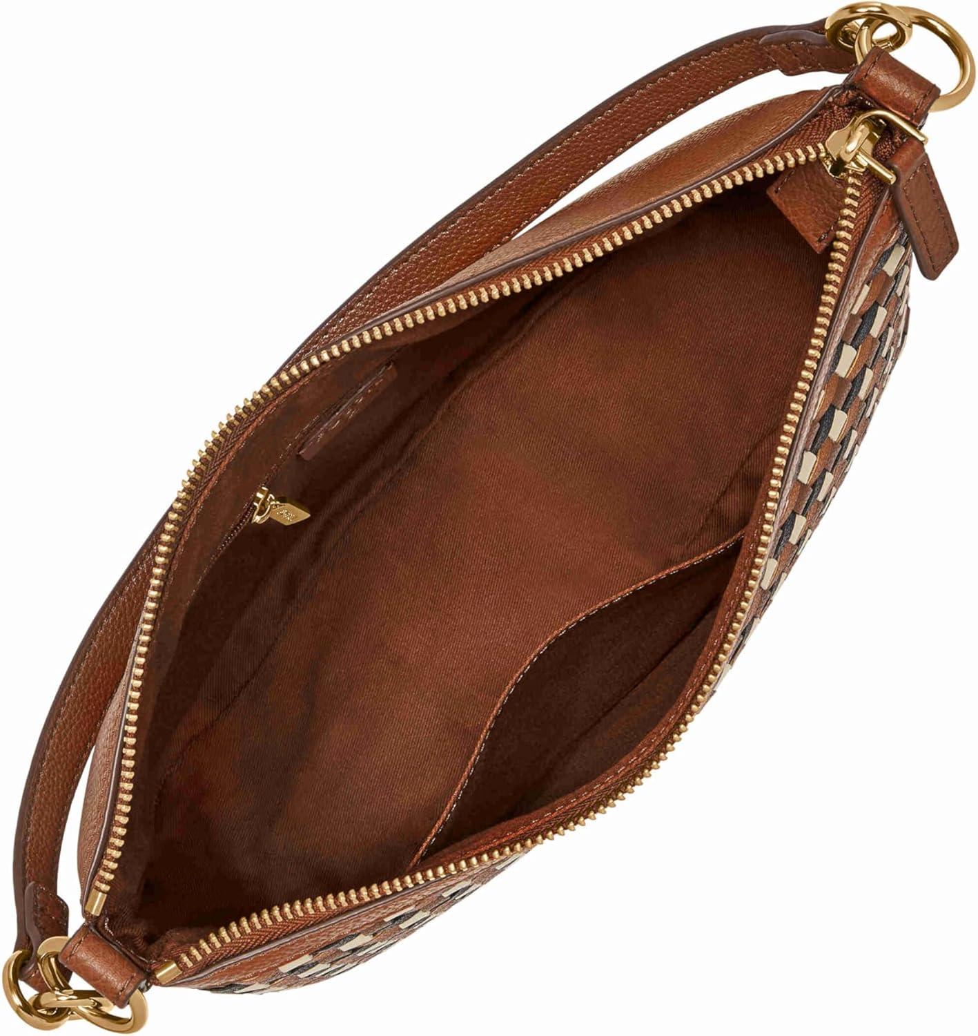 imageFossil Womens Jolie Leather Crossbody Purse Handbag for WomenNeutral Woven