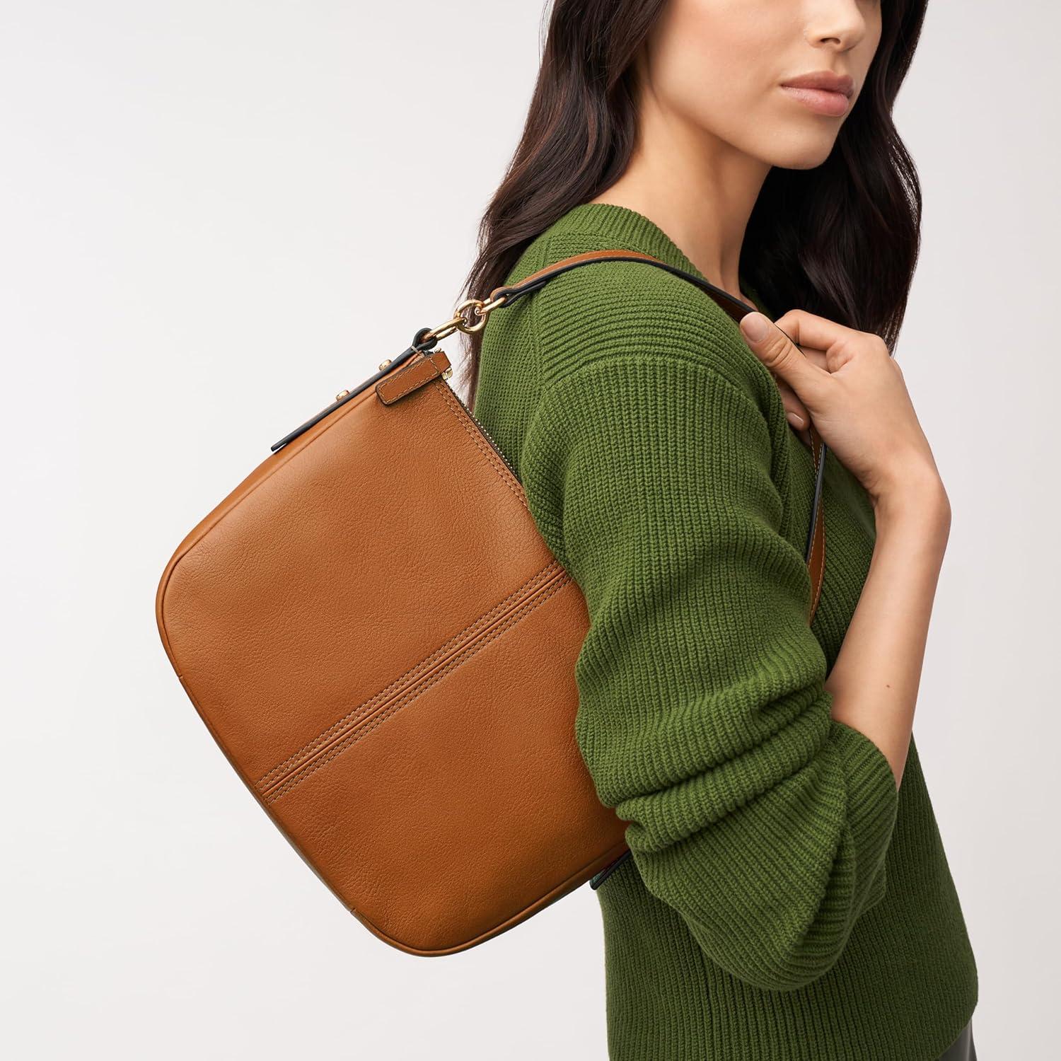 imageFossil Womens Jolie Leather Crossbody Purse Handbag for WomenSaddle