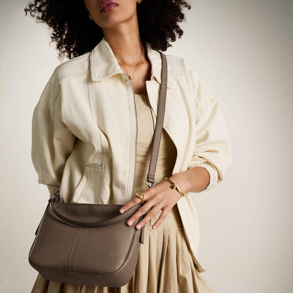 imageFossil Womens Jolie Leather Crossbody Purse Handbag for WomenSmoke