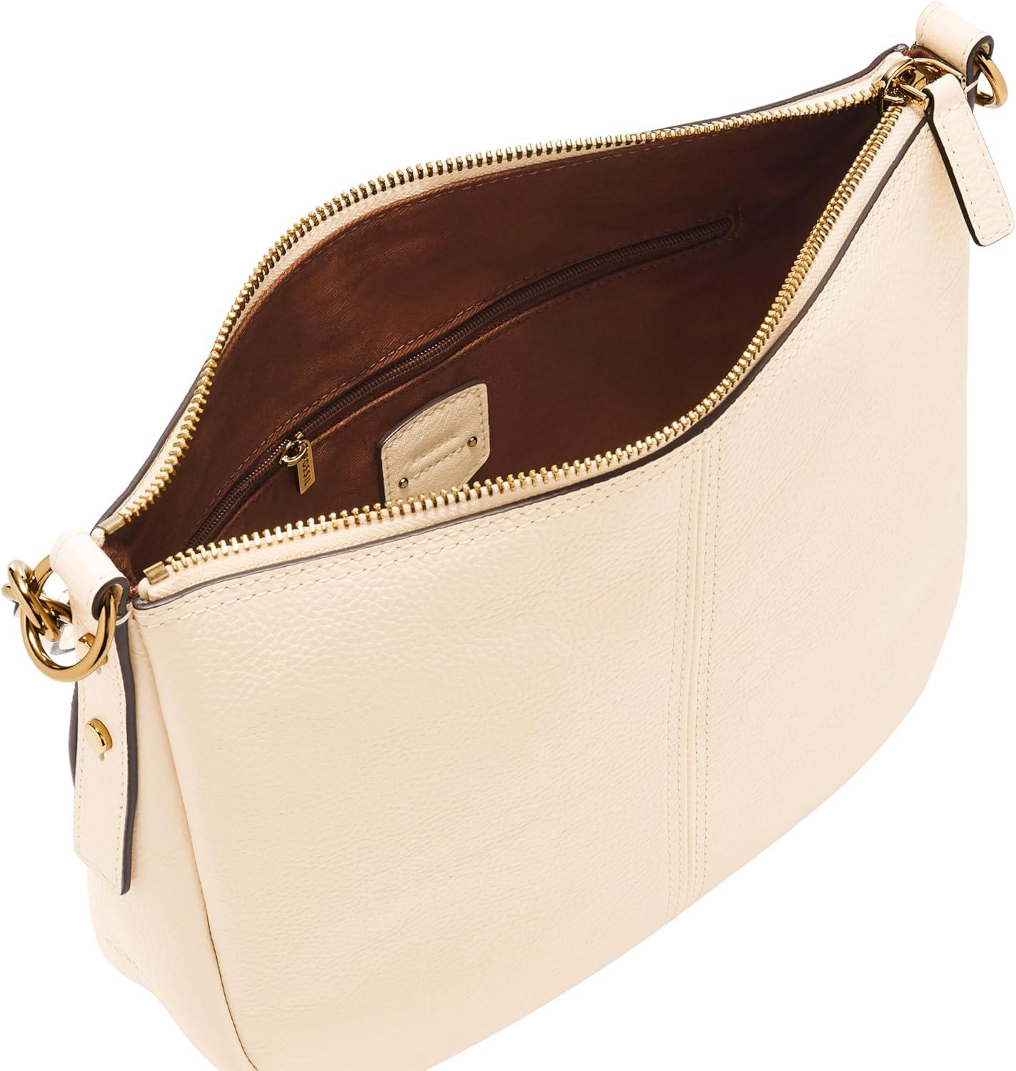 imageFossil Womens Jolie Leather Crossbody Purse Handbag for WomenVanilla