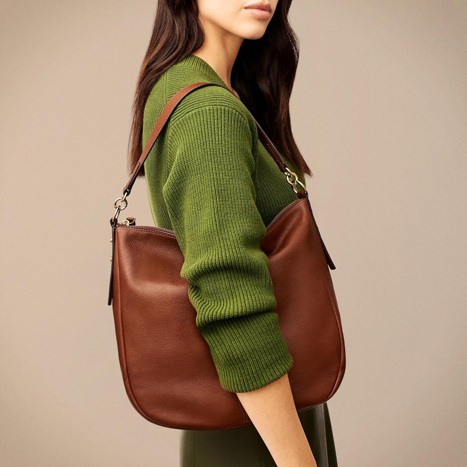 imageFossil Womens Jolie Leather Hobo Purse Handbag for WomenBrown