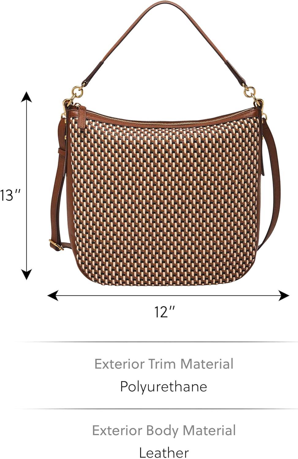imageFossil Womens Jolie Leather Hobo Purse Handbag for WomenNeutral Woven