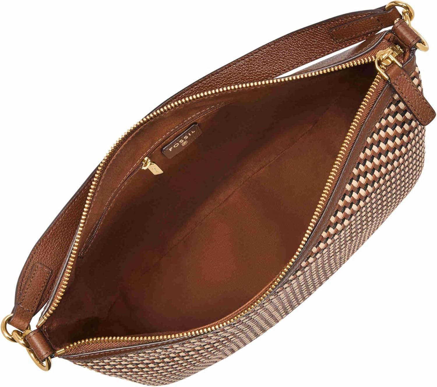 imageFossil Womens Jolie Leather Hobo Purse Handbag for WomenNeutral Woven