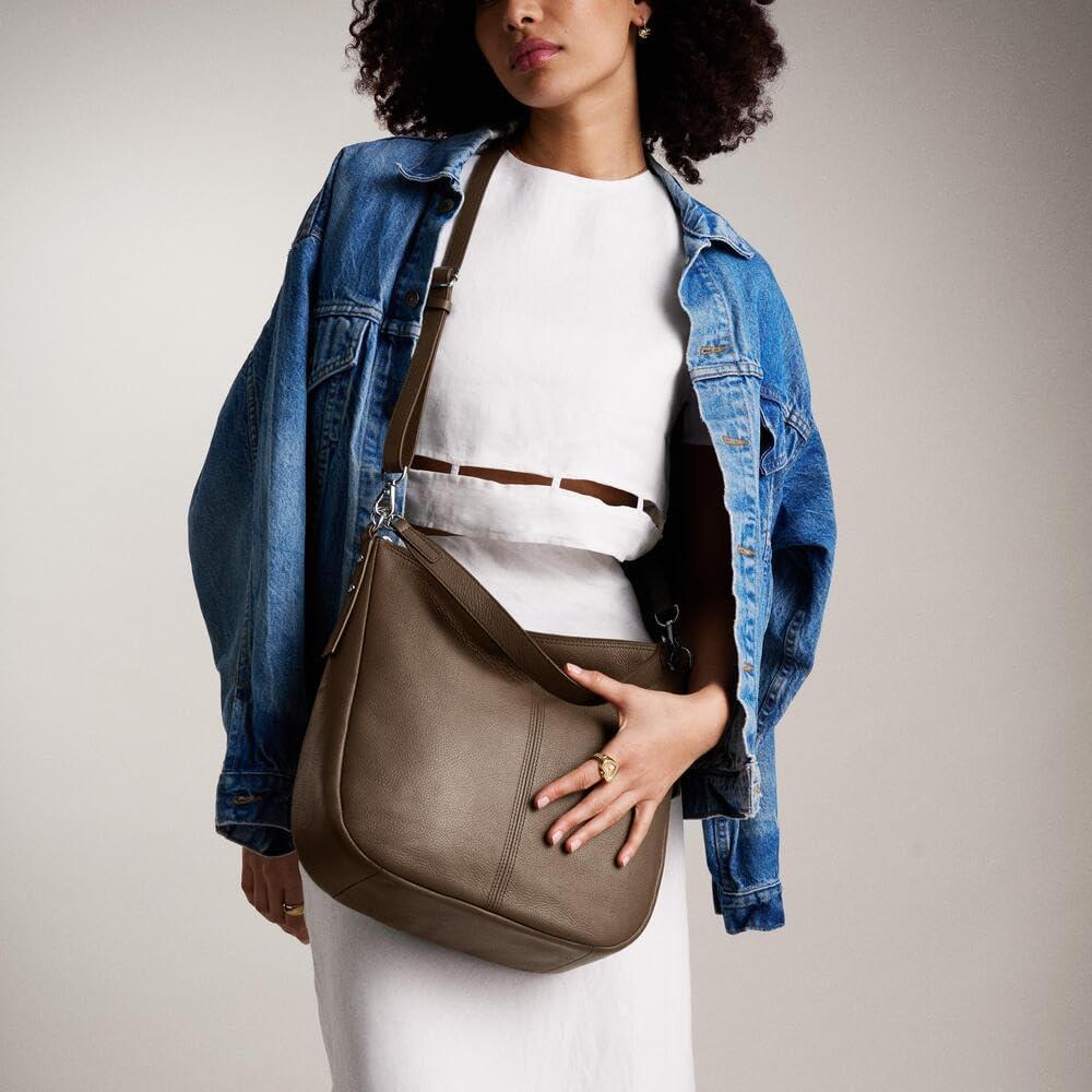 imageFossil Womens Jolie Leather Hobo Purse Handbag for WomenSmoke