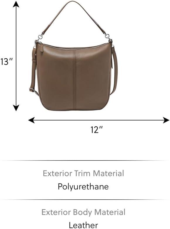 imageFossil Womens Jolie Leather Hobo Purse Handbag for WomenSmoke
