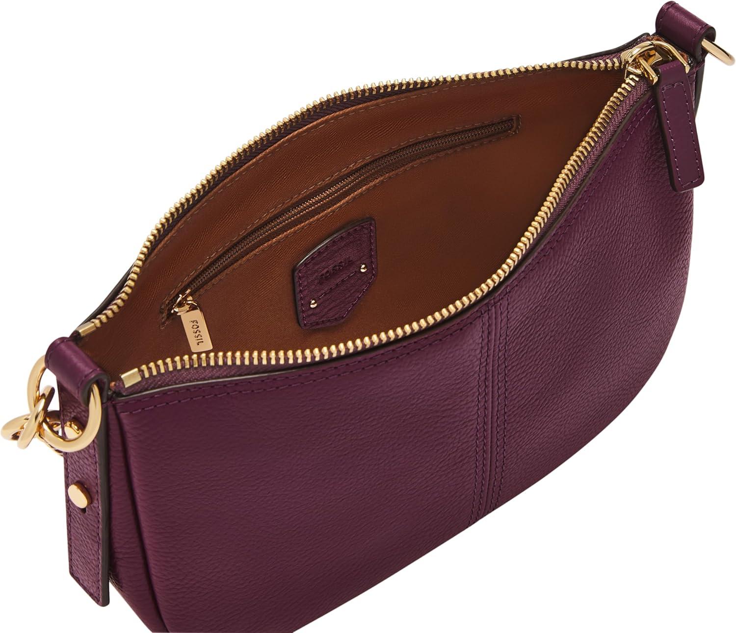 imageFossil Womens Jolie Leather Small Shoulder Bag Purse Handbag for WomenAmethyst