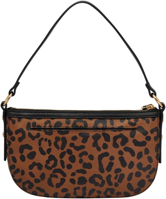 imageFossil Womens Jolie Leather Small Shoulder Bag Purse Handbag for WomenBlack  Leopard