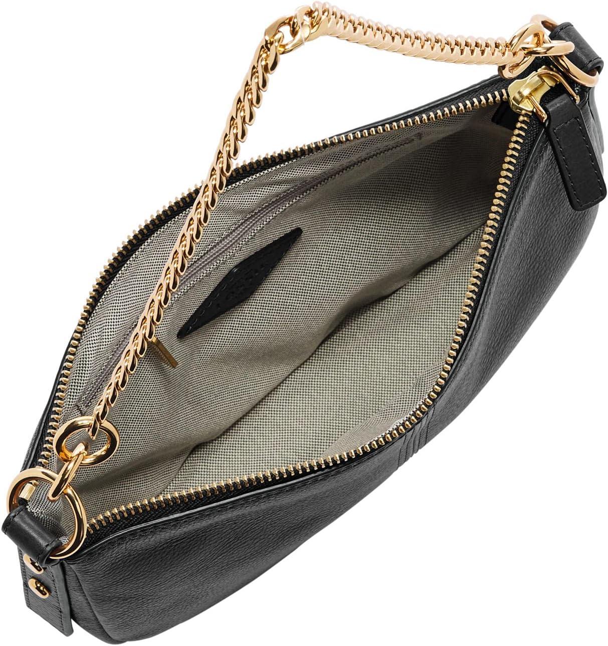 imageFossil Womens Jolie Leather Small Shoulder Bag Purse Handbag for WomenBlack W Chain