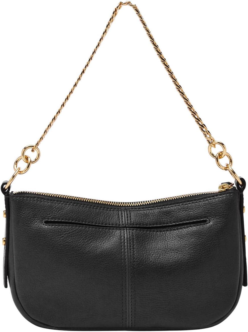 imageFossil Womens Jolie Leather Small Shoulder Bag Purse Handbag for WomenBlack W Chain