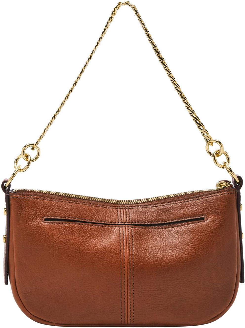 imageFossil Womens Jolie Leather Small Shoulder Bag Purse Handbag for WomenBrown W Chain