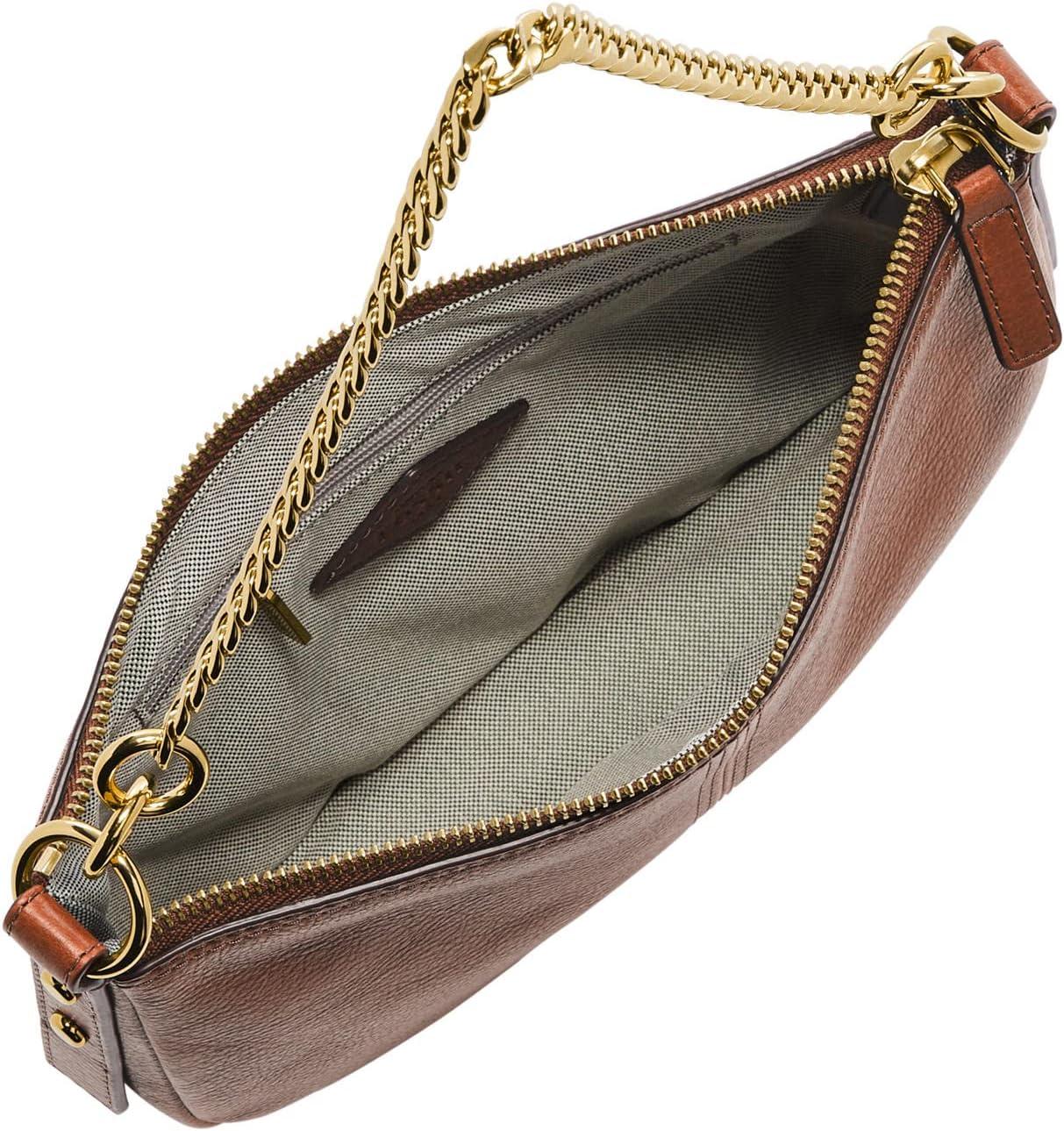 imageFossil Womens Jolie Leather Small Shoulder Bag Purse Handbag for WomenBrown W Chain