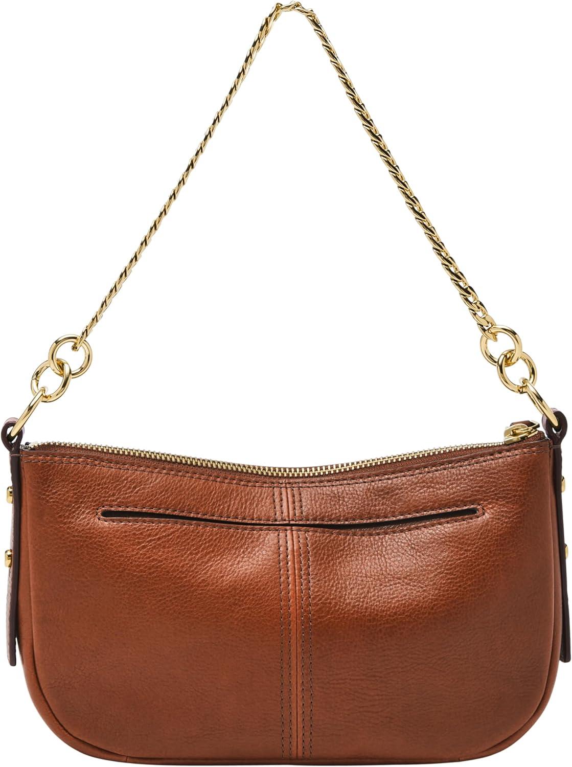 imageFossil Womens Jolie Leather Small Shoulder Bag Purse Handbag for WomenBrown W Chain