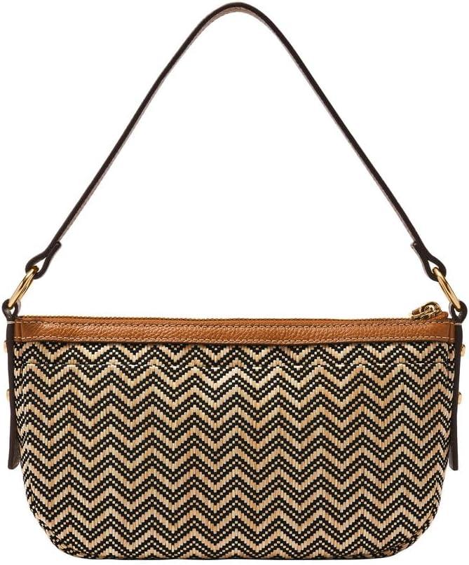 imageFossil Womens Jolie Leather Small Shoulder Bag Purse Handbag for WomenChevron Straw
