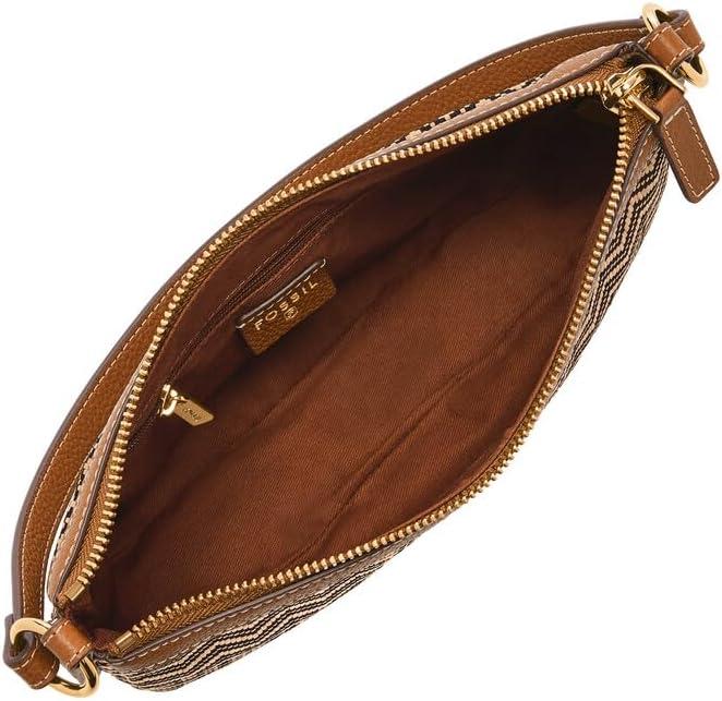 imageFossil Womens Jolie Leather Small Shoulder Bag Purse Handbag for WomenChevron Straw